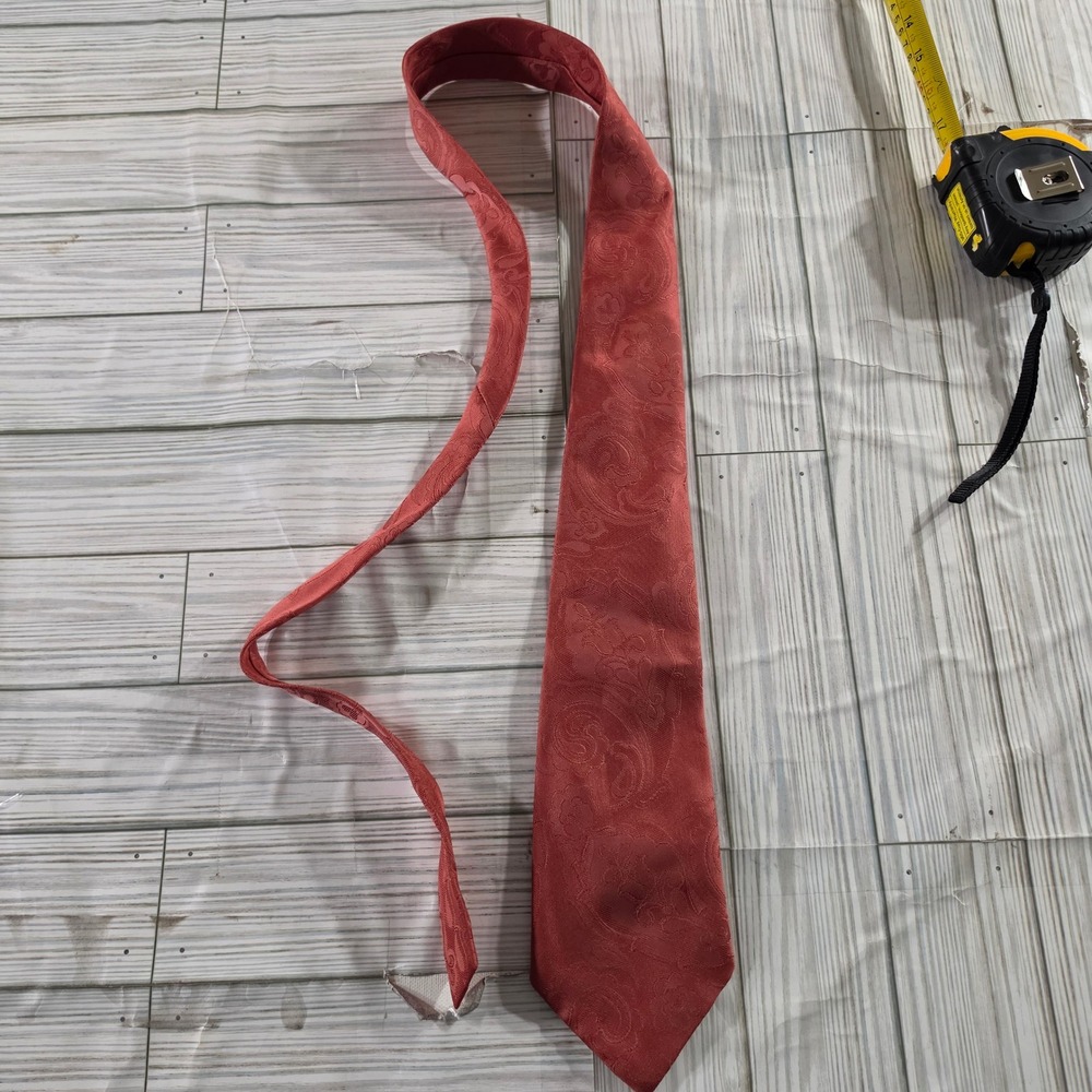 Galla Trevira Mens Paisley Jacquard Necktie Rust Red Formal Business Tie